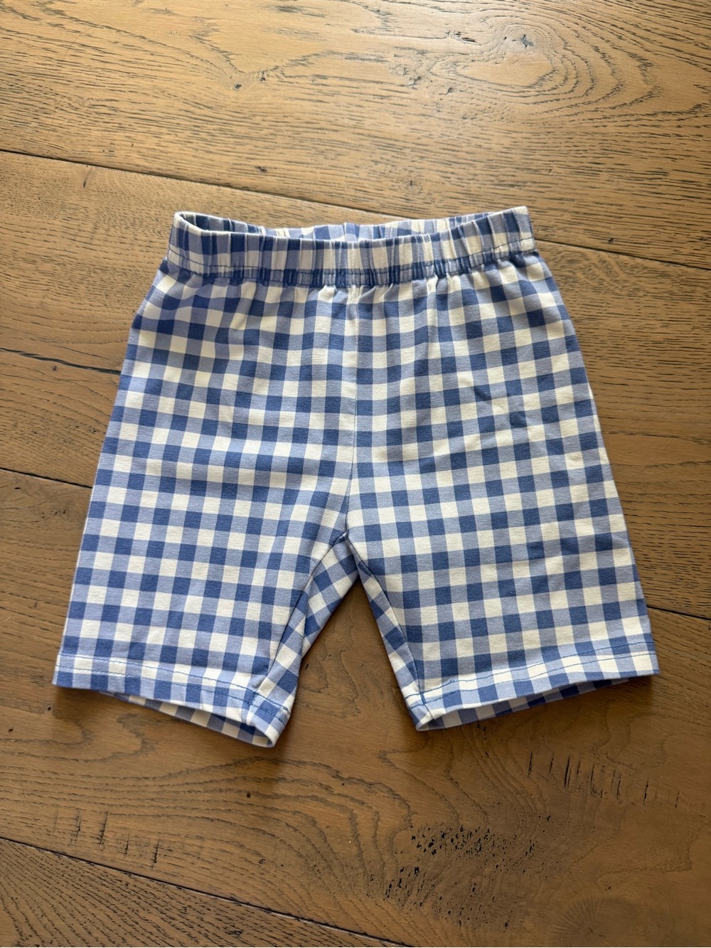 Hanna Andersson Blue Gingham Bike Shorts 3T